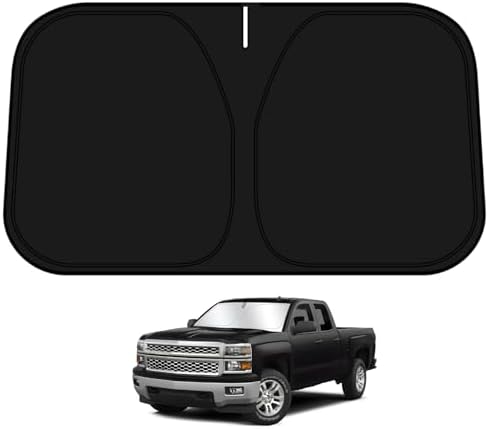 D-Lumina Windshield Sun Shade for 1999-2006 Chevy Silverado 1500 Accessories Truck Extended Cab, Front Window Sunshade Sun Visor Protector Block UV Rays Heat, Foldable 2 Layers 210T Material by D-Lumina