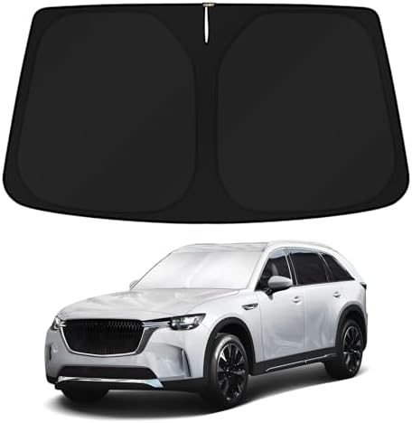 KUST Windshield Sun Shade for 2024 2025 2026 Mazda CX-90 CX90 PHEV Accessories Custom Fit Sunshade Sun Protector Blocks UV Rays Keep Your Car Cooler by KUST