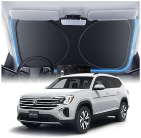 Windshield Sun Shade for Volkswagen Atlas （2018-2026）, Custom Fit Sunshade, 100% UV Block & Heat Insulation, Foldable Car Sunshade with Storage Bag, Protect Interior Accessories by Amadaw