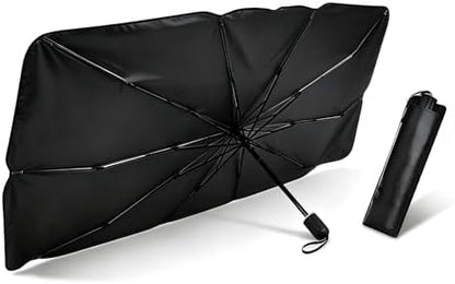 Upgraded Car Windshield Sun Shade Umbrella, Foldable Car Umbrella Sunshade, Sun Protection & Heat Insulation Windshield Sunshades, 90% UV Resistant Front Window Cover, for Most Vehicles (#02) by Unknown
