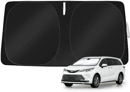 Windshield Sun Shade Custom Fit Toyota Sienna Mini Van 2021-2026 by TOBNIFFDSunShade