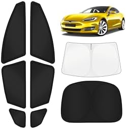 KUST Car Window Shades for Tesla Model S 2012-2025 2026 (No for Plaid or Long Range) Windshield Sun Shade Side Window Cover UV Block Privacy Accessories for Camping Blackout Rear Back Full 8PCS by KUST