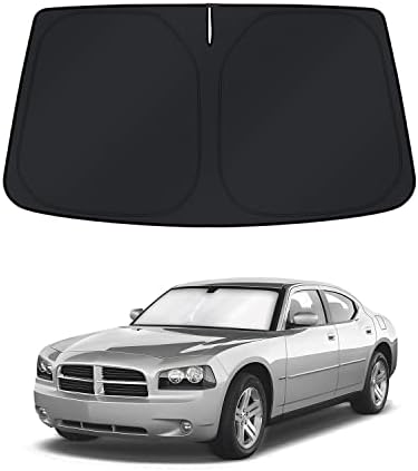 KUST Windshield Sun Shade for 2006–2010 Dodge Charger Window Accessories Shade Sun Visor Foldable Block UV Rays Keep Car Cooler by KUST