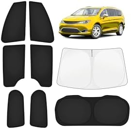 KUST Car Window Shades for Chrysler Pacifica 2017-2025 2026 Windshield Sun Shade Side Window Cover UV Block Privacy Protection Pacifica Accessories for Camping Blackout Rear Back Full Set 8PCS by KUST