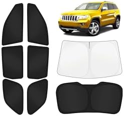 KUST Car Window Shades for Jeep Grand Cherokee 2011-2021 (Not for L) Windshield Sun Shade Side Window Cover UV Block Privacy Protection Accessories for Camping Blackout Rear Back Full Set 8PCS by KUST