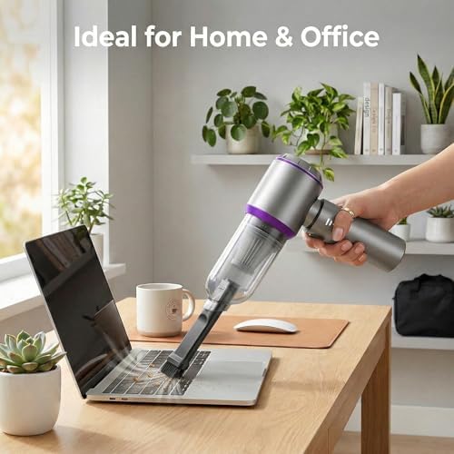 NWDEY Car Vacuum Cleaner High Power 20000Pa – Cordless Handheld Mini Vacuum & Air Duster for Car Detailing, 3-Speed Brushless Motor, 6000mAh Battery (Upgraded Purple) - Image 6