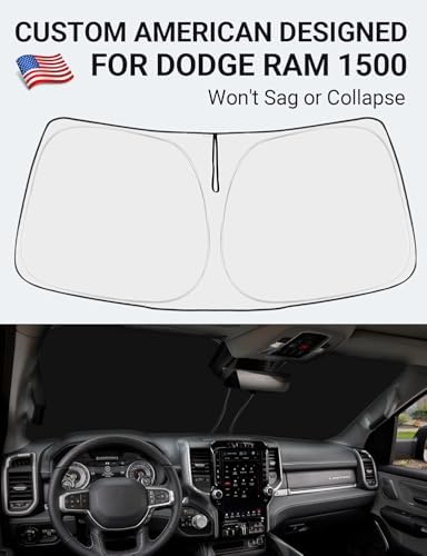 Proadsy Custom Fit Car Windshield Sun Shade for 2019-2026 Dodge RAM 1500 - Image 2