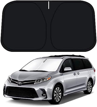 D-Lumina Windshield Sun Shade for 2011-2020 Toyo-ta Sienna Accessories, Front Window Sunshade Sun Visor Protector Block Heat UV Rays, Foldable 2 Layers 210T Material by D-Lumina