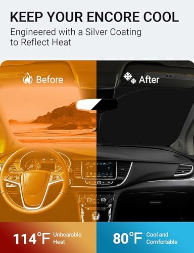 Proadsy Custom Fit 2018-2022 Buick Encore Windshield Sun Shade, Blocks Heat - Image 3