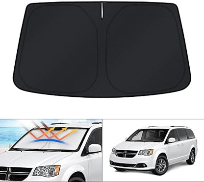 KUST Windshield Sun Shade for Dodge Caravan Mini Van 2008-2018 2019 2020 (NOT for Dodge Grand Caravan) Window Accessories Sunshade Sun Visor Protector Foldable Block UV Rays by KUST