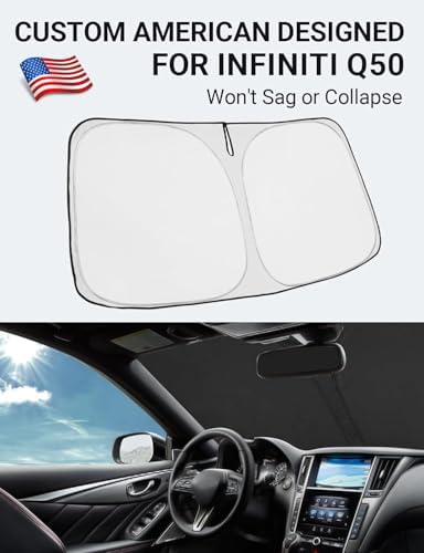 Proadsy Custom Fit 2014-2024 Infiniti Q50 Windshield Sun Shade, Blocks Heat - Image 2