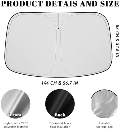 Car Windshield Sun Shade for Ford 2013-2019 Escape Accessories (OEM Design) Reflective Foldable Heat Insulation Sunshade for Ultimate Protection - Image 5