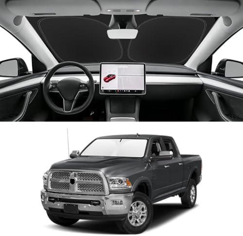 Custom Fit Windshield Sun Shade for RAM 1500 2500 3500 2012-2018 by SLOGENTO