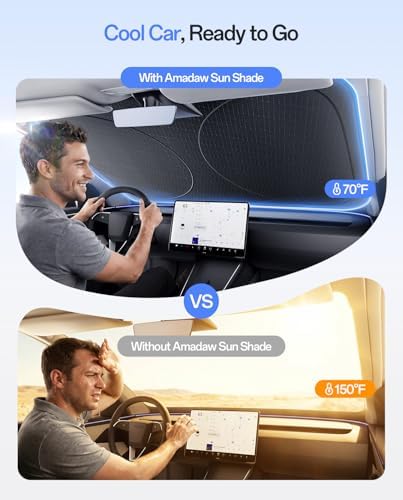 Windshield Sun Shade for Ford Ranger 2000-2026, 100% UV Block & Heat Insulation, Custom Fit Sunshade, Foldable Car Sunshade with Storage Bag, Summer Car Accessory - Image 2