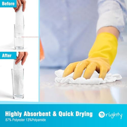 Orighty Microfiber Cleaning Cloth Bulk, 150 Pack Shop Towels 12x12in, White - Image 3