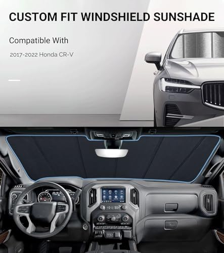 Pigenius Windshield Sunshade for 2017-2022 Honda CR-V, Metallic Silver Finish - Image 2