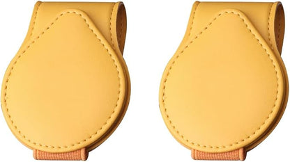 Mandark 2PCS Magnetic Sunglass Holder for Car Visor, Leather Vehicle Eyeglass Hanger Clip, Automotive Interior Ticket Card Glasses Organizer Clamp Accessories, Universal Fit (Yellow) - Image 7