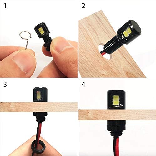 Oznium Side View LED Bolt - 12V LED Side Emitting Light for Bumper, Grille, Cars Interior, Dash, Ambient Lighting, Motorcycle with Aluminum Housing & Screw Nut (8 mm Black, Blue LED), 2-PACK - Image 6