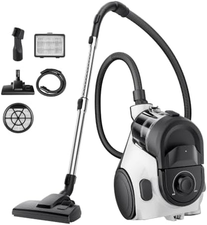 Eureka Bagless Canister Vacuum Cleaner, Household Vacuum for Home, White by Unknown
