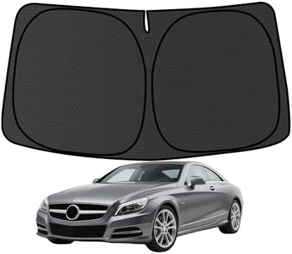 CLS Windshield Sun Shade for Benz CLS SUV 2008-2023 Blocks UV Rays Accessories,1:1 Custom Foldable Thickened Wear-Resistant Front Window Sunshade Visor,Keeps Your Car Cooler by Achaltiza
