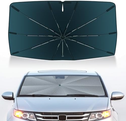 Autorder Windshield Sun Shade Umbrella for 2011-2017 Honda Odyssey Accessories,Upgraded Ice Crystal Material,Easy Setup Umbrella Sunshade for Car Windshield,100% Sun Blocking by Autorder