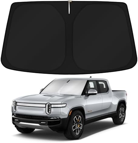 KUST Windshield Sun Shade for Rivian R1T R1S Accessories 2022-2025 2026 Sunshade Window Sun Visor Protector Foldable Blocks UV Rays Keep Your Car Cooler by KUST
