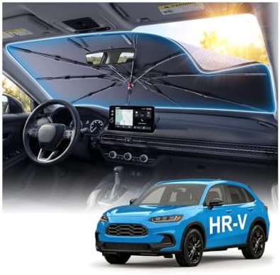 2026 Upgraded Windshield Sun Shade Umbrella for Honda HR-V [Precision Custom Fit, Superior UV & Heat Block] Cooling Tech Fabric, Durable Foldable with Storage Bag, Fits 2016-2026 by Unknown