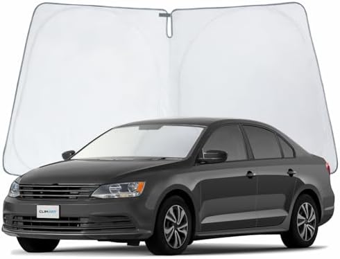 CLIM ART Windshield Sun Shade for Volkswagen (VW) Jetta 2014-2018, Custom-Fit Foldable Car Sunshade, Vehicle Sun Protector, Front Auto Windshield Cover, Car Accessories - WS2007 by CLIMART