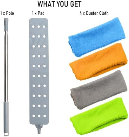100 inches Retractable Gap Dust Cleaner Cleaning Tools with 4 Microfiber Dusting Cloths Long Handle, Washable and Retractable Duster Brush for Cleaning Under Appliances Furniture Couch Fridge - Image 7