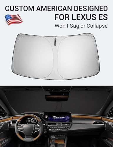 Proadsy Custom Fit 2019-2025 Lexus ES Windshield Sun Shade, Blocks Heat - Image 2
