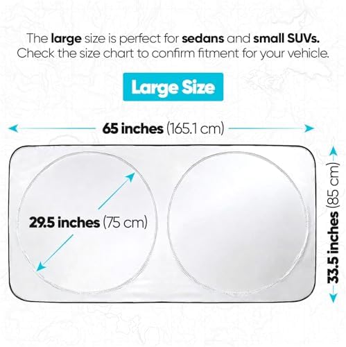 FORTEM Windshield Sun Shade - Sunshade for Car Windshield - 240T Polyester - Image 3