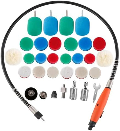 Mini Buffing Polishing Pads, 30Pcs Mini Detail Polisher Pads Use On Rotary Tools, Cordless Electric Drill, Polisher Tool for Tight Area Detailing Polishing, for SPTA Polisher -SP-DP030USA by SPTA
