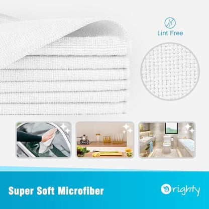 Orighty Microfiber Cleaning Cloth, Cleaning Rags, 12 Pack, 12x11 in, White - Image 2