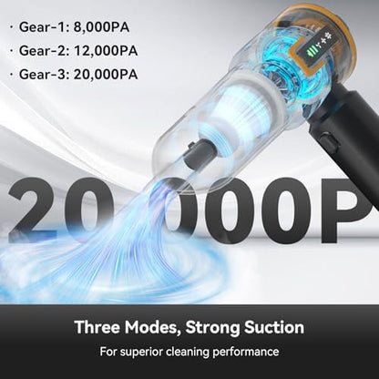 CNMSGM Cordless Handheld Car Vacuum Cleaner with Smart Display(DarkBlack) - Image 3
