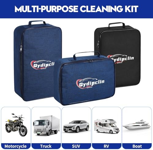 Qydipclin 24Pcs Car Detailing Kit, Car Detailing Brush Set, Car Wash Cleaning Kit, Car Detailing Brushes, Professional Car Care Kit for Interior Exterior Wheels, Blue - Image 7