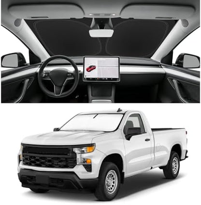 Custom Fit Windshield Sun Shade for Chevy Silverado 2019-2026 by SLOGENTO