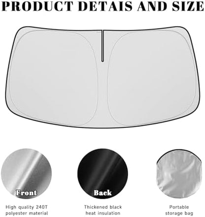 Car Windshield Sun Shade for Chevy 2021-2025 2026 Tahoe Accessories (OEM Design) Reflective Foldable Heat Insulation Sunshade for Ultimate Protection - Image 5