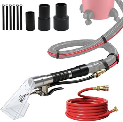 Happy Tree Universal Fit All Brands' Shop Vac Extractor Hose Kit Adapter Wet-Dry Extraction Accessory for Upholstery & Carpet Cleaning Auto Detailing Wet Vaccum Accessories with 25 Feet Water Hose by HAPPYTREE