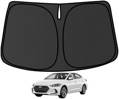 Elantra Windshield Sun Shade for Hyundai Elantra 2017-2020 Blocks UV Rays Accessories,1:1 Custom Foldable Thickened Wear-Resistant Front Window Sunshade Visor,Keeps Your Car Cooler by Achaltiza