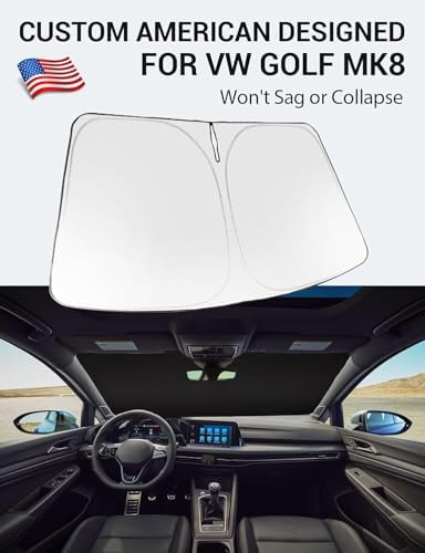 Proadsy Custom Fit Car Windshield Sun Shade for 2022-2026 Volkswagen Golf - Image 2