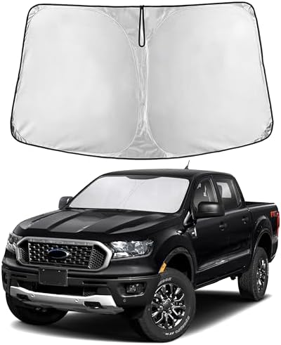 EcoNour Windshield Sun Shade Compatible for Ford Ranger 2019–2023 2024 by EcoNour