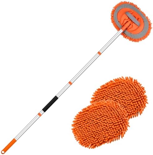 Ordenado 62" Car Wash Brush Kit Mitt Mop Sponge with Long Handle Chenille Microfiber Car Cleaning Brush Kit Supplies Car Washing Mop Kit Car Care Kit of Scratch-Free Replacement Head for Car RV Truck by Ordenado