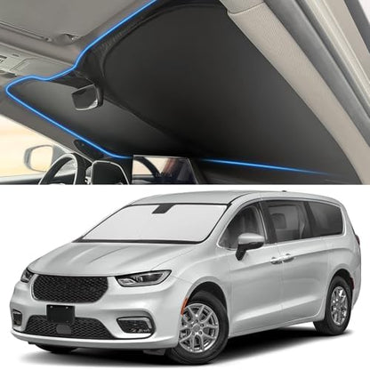 Windshield Sun Shade for Chrysler 2017-2025 2026 Pacifica Accessories (OEM Size) Auto Interior Front Window Sun Visor Heat Protection by YOJOJOCO