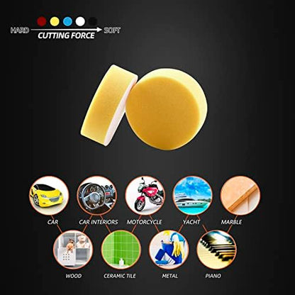 Polishing Pad, 50pcs 3 inch(80 mm) Sponge Buffing Pads, Foam Polishing Pad Kit for Car Sanding, Polishing and Waxing - Image 6