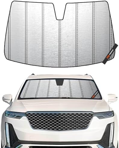 Pigenius Windshield Sunshade for Cadillac XT6 2020-2025 (Luxury 3-Row SUV), Metallic Silver Finish by Pigenius