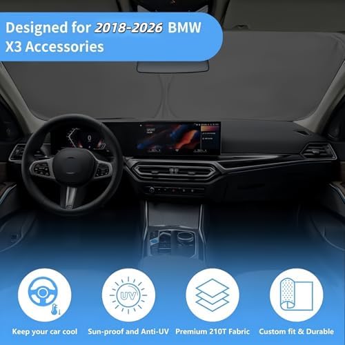 Windshield Sun Shade Car Sunshade Accessories Custom Fit 2026-2018 BMW X3 - Image 5