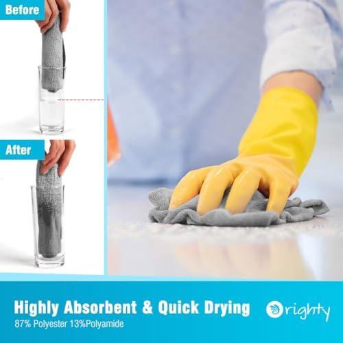 Orighty Microfiber Cleaning Cloth Bulk, 150 Pack Shop Towels 12x12in, Grey - Image 3