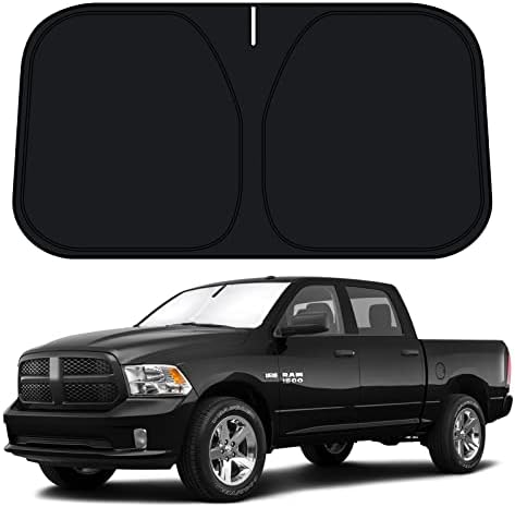 D-Lumina for 2009-2018 Dodge RAM 1500 Windshield Sun Shade, Front Window Sunshade Sun Visor Protector Fit Ram 1500 RegularCab QuadCab CrewCab MegaCab, Sun Shield Block UV Rays Heat by D-Lumina