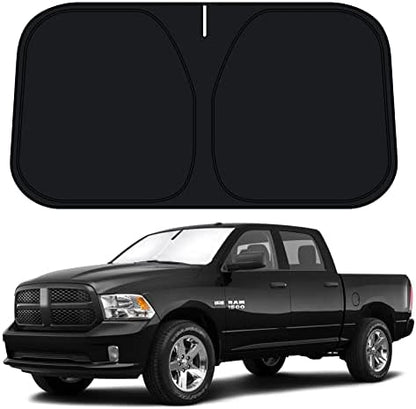 D-Lumina for 2009-2018 Dodge RAM 1500 Windshield Sun Shade, Front Window Sunshade Sun Visor Protector Fit Ram 1500 RegularCab QuadCab CrewCab MegaCab, Sun Shield Block UV Rays Heat by D-Lumina