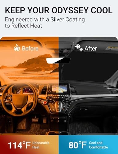 Proadsy Custom Fit Car Windshield Sun Shade for 2018-2026 Honda Odyssey - Image 3